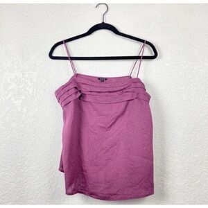 Vivid purple linen pleated spaghetti strap tank size medium
